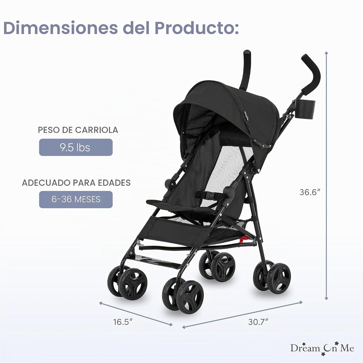 Dream On Me Rover Cochecito de bebé conveniente \u2013 Cochecito de...