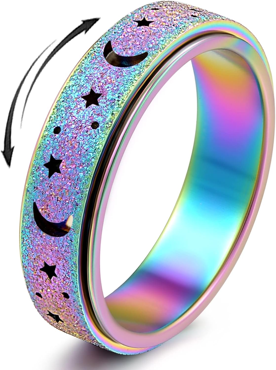 Anillo de Ansiedad para Mujeres Anillo Giratorio Anillo Fidget Jugu...