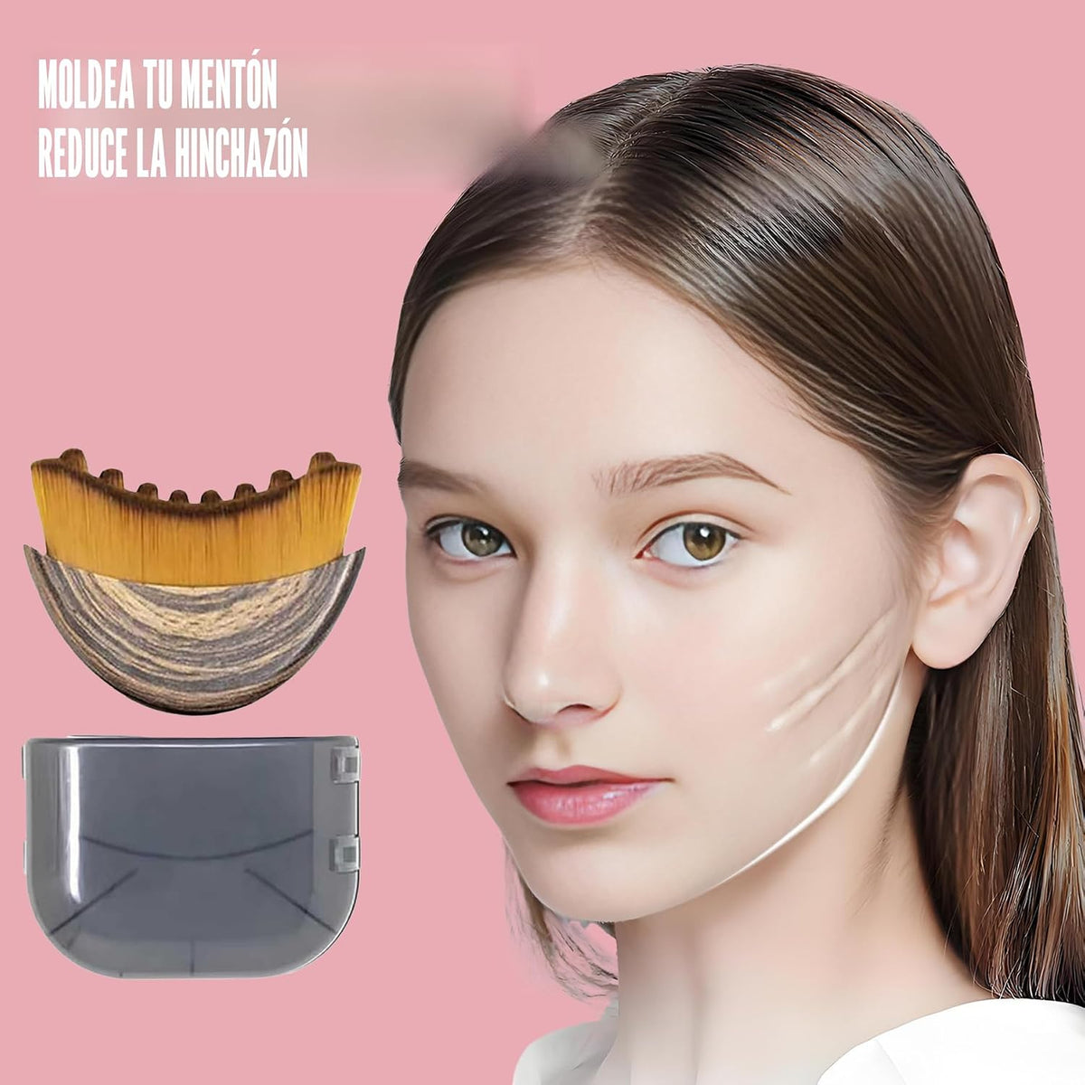 Cepillo linfático de contorno facial, masajeador de drenaje linfáti...