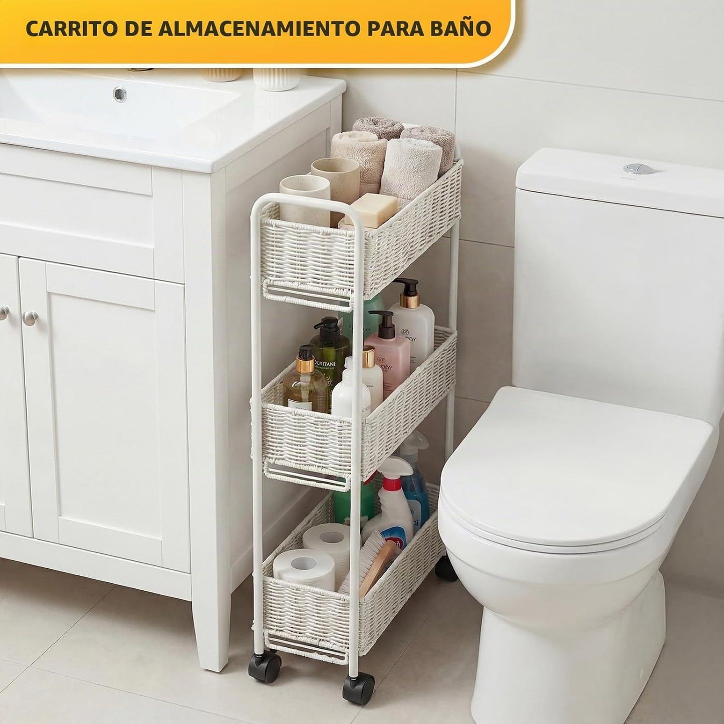 FOCHIER F Carrito de almacenamiento delgado, carrito de almacenamie...
