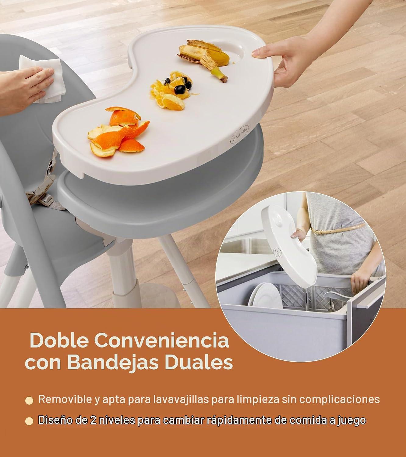 Mallify Silla alta plegable, silla alta portátil para bebé que ahor...