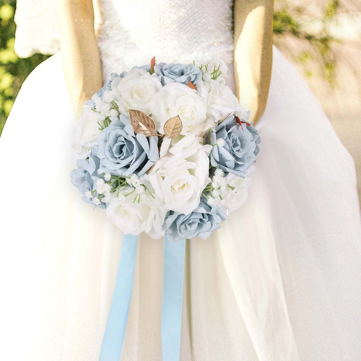 Qeedy Ramos de Boda para Novia - Flores de Seda Realistas Rosas Art...