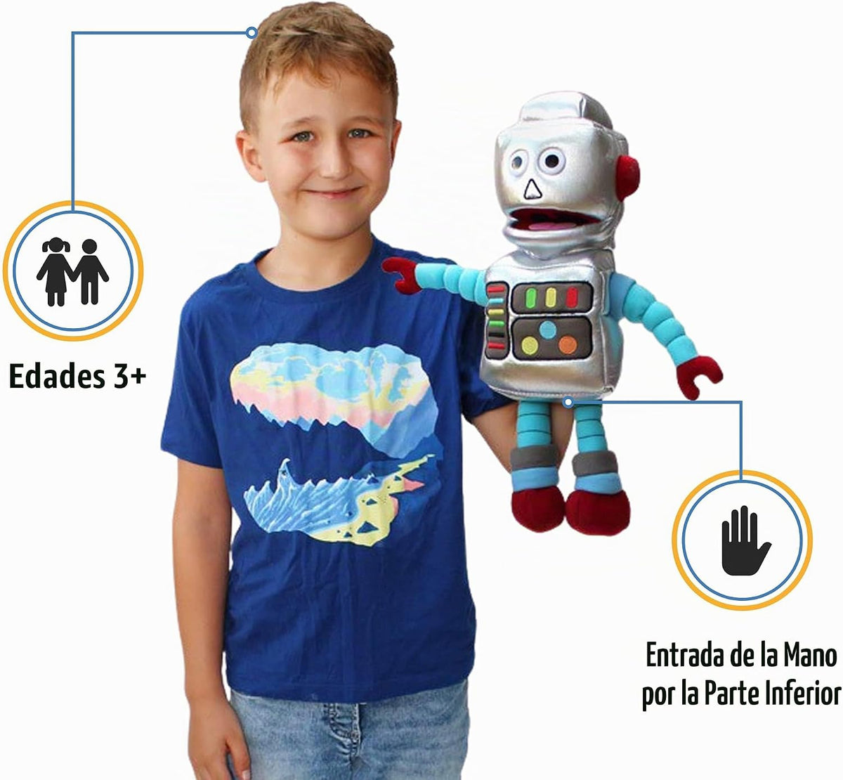 Robot de 14", marioneta de mano
