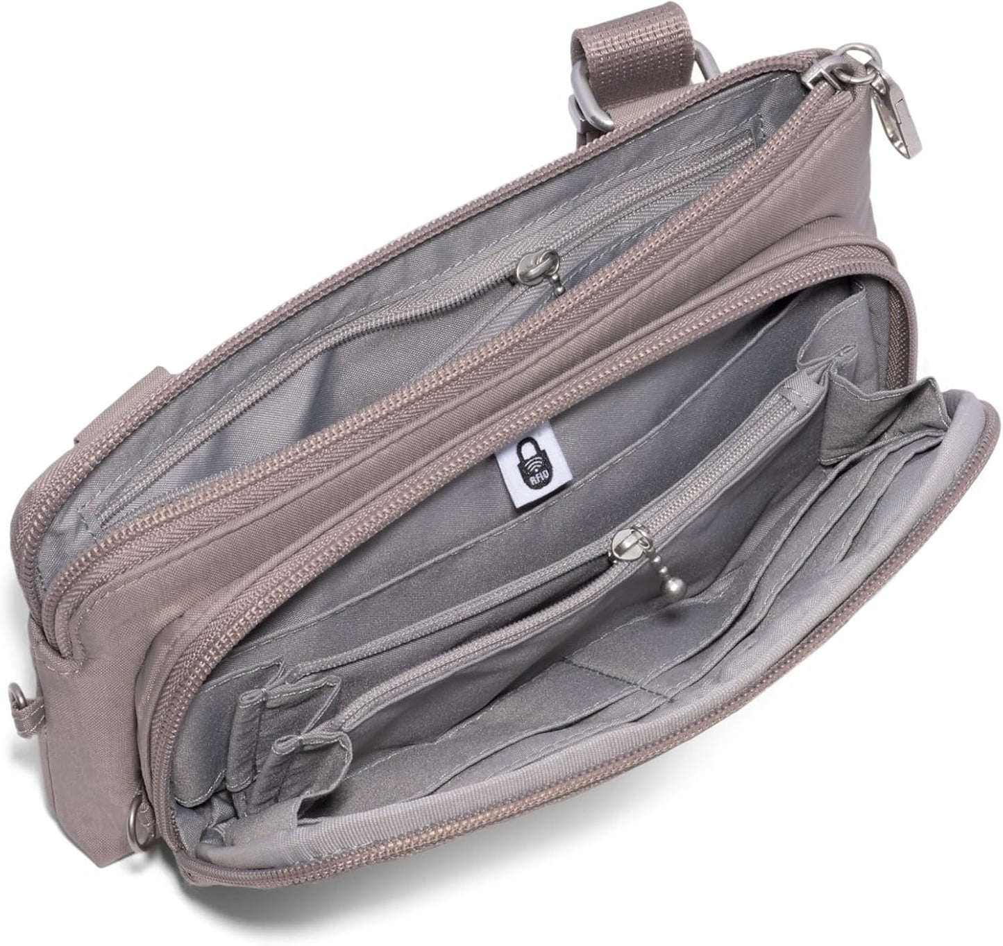 Securtex - Mini cartera cruzada antirrobo, ligera, 8.4 x 4.5 pulgad...