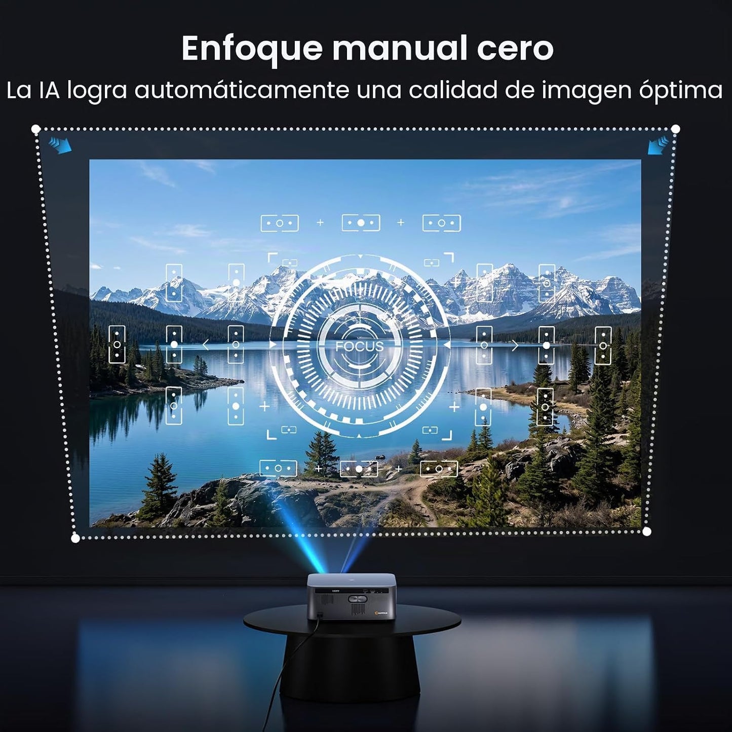 HAPPRUN Proyector para exteriores de 3000 lúmenes ANSI con Google T...