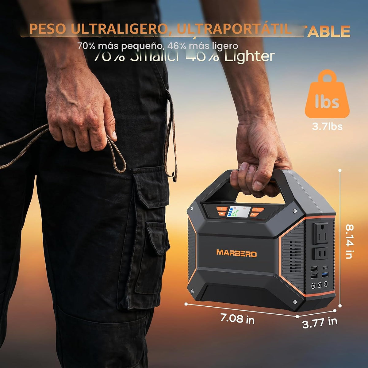 MARBERO Generador solar de 155 Wh con panel solar incluido Estación...