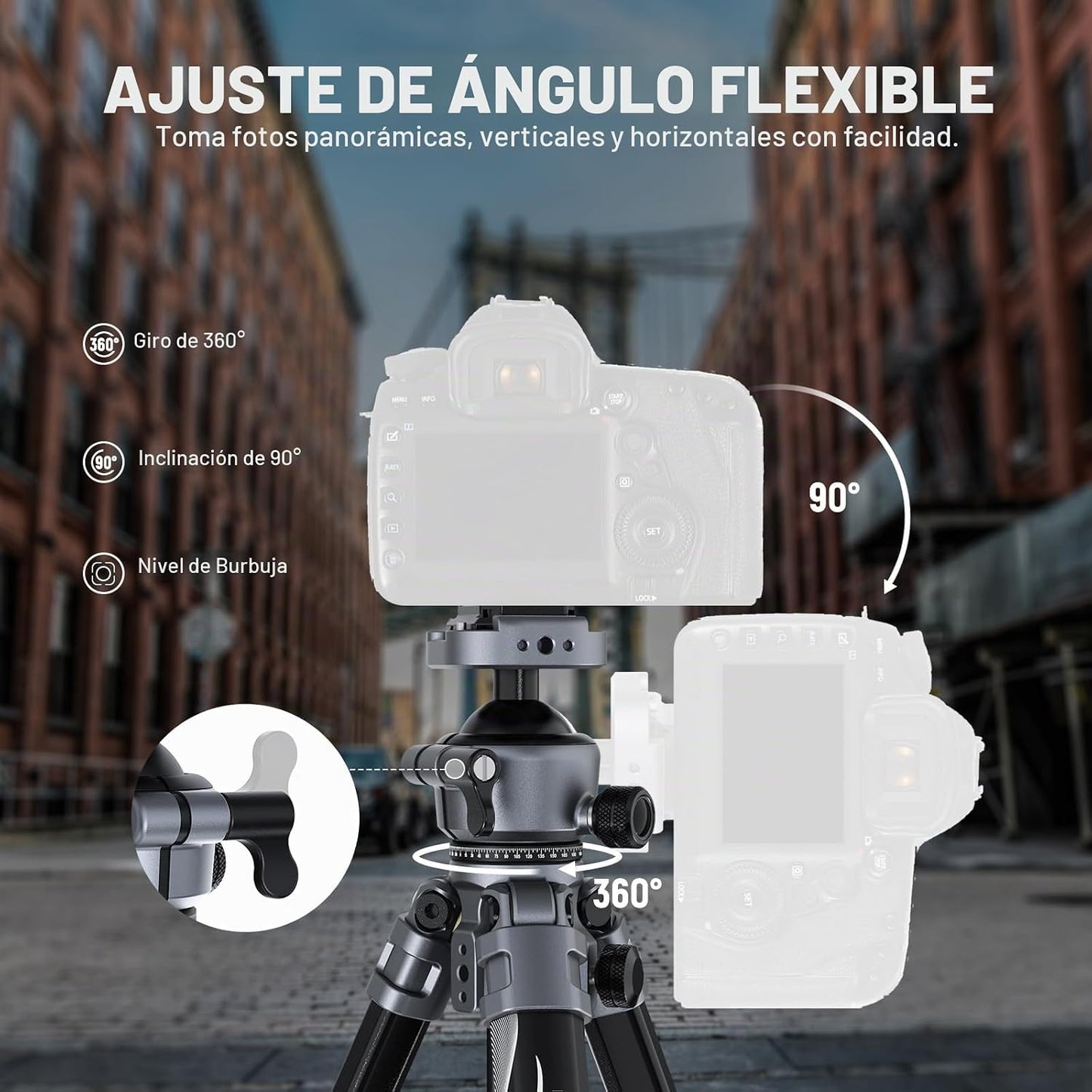 NEEWER LITETRIP LT07 - Trípode de viaje de aluminio de 61 pulgadas...