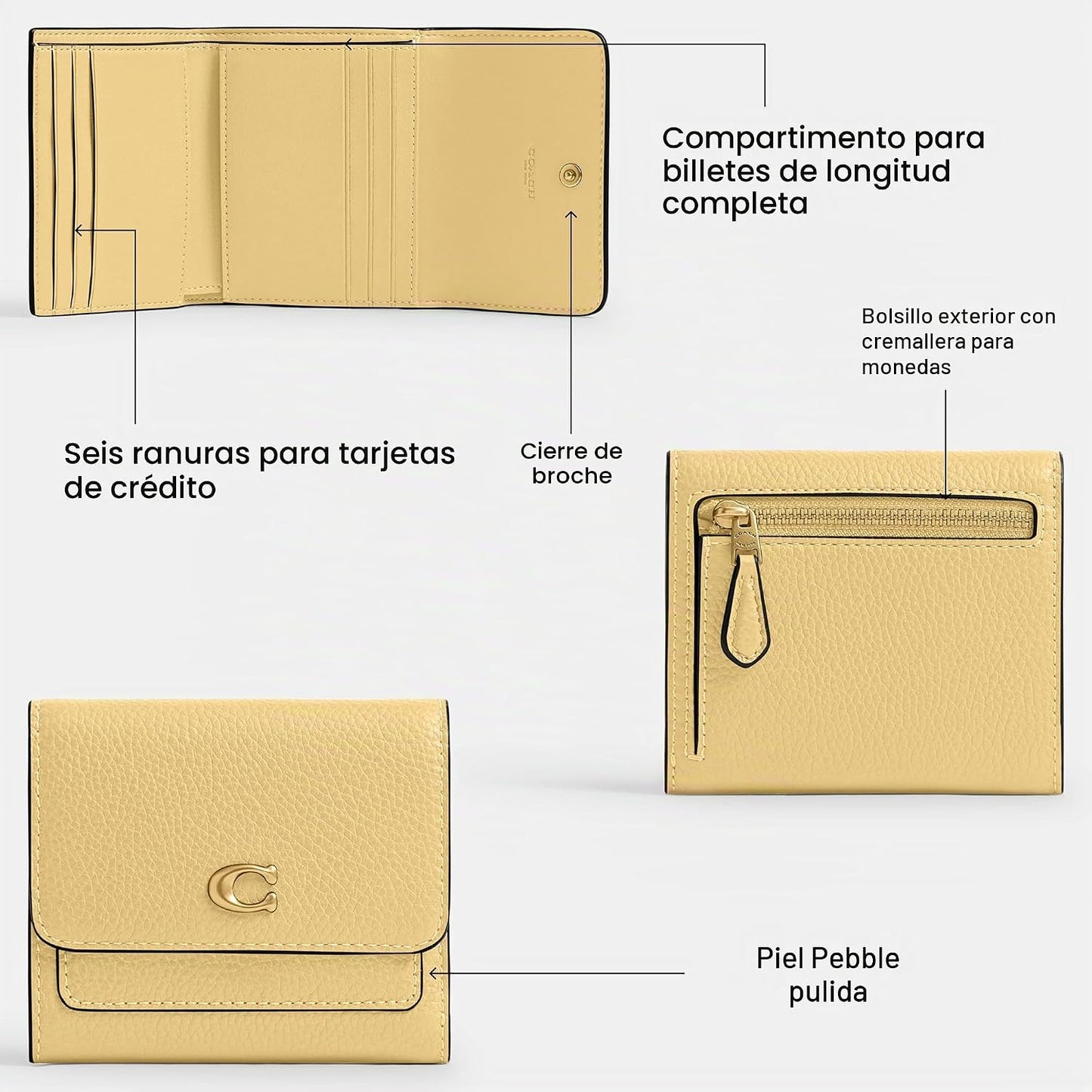 COACH, Cartera pequeña con solapa Mila para mujer
