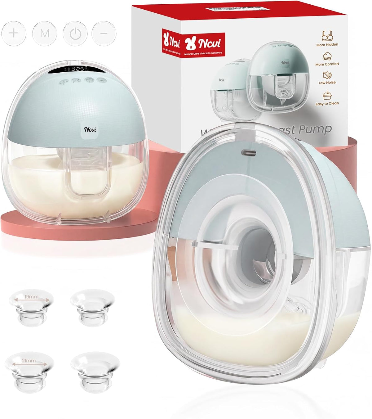 NCVI Extractor de leche manos libres, sacaleche eléctrico portátil...