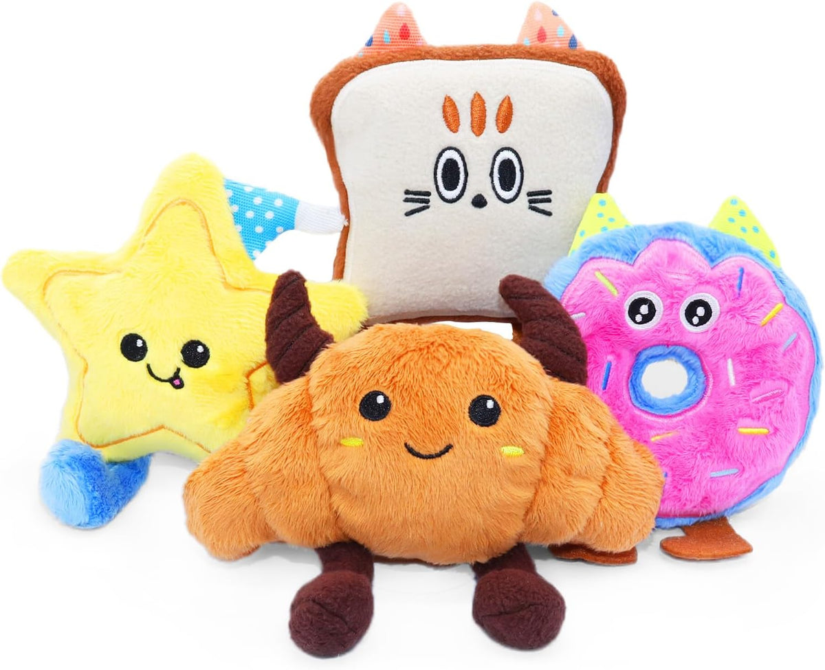 DODODOLA 4 piezas de juguetes para perros con relleno para perros p...
