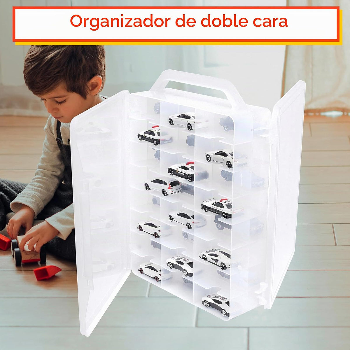 YYDS Estuche de almacenamiento para 48 autos con asa, organizador d...