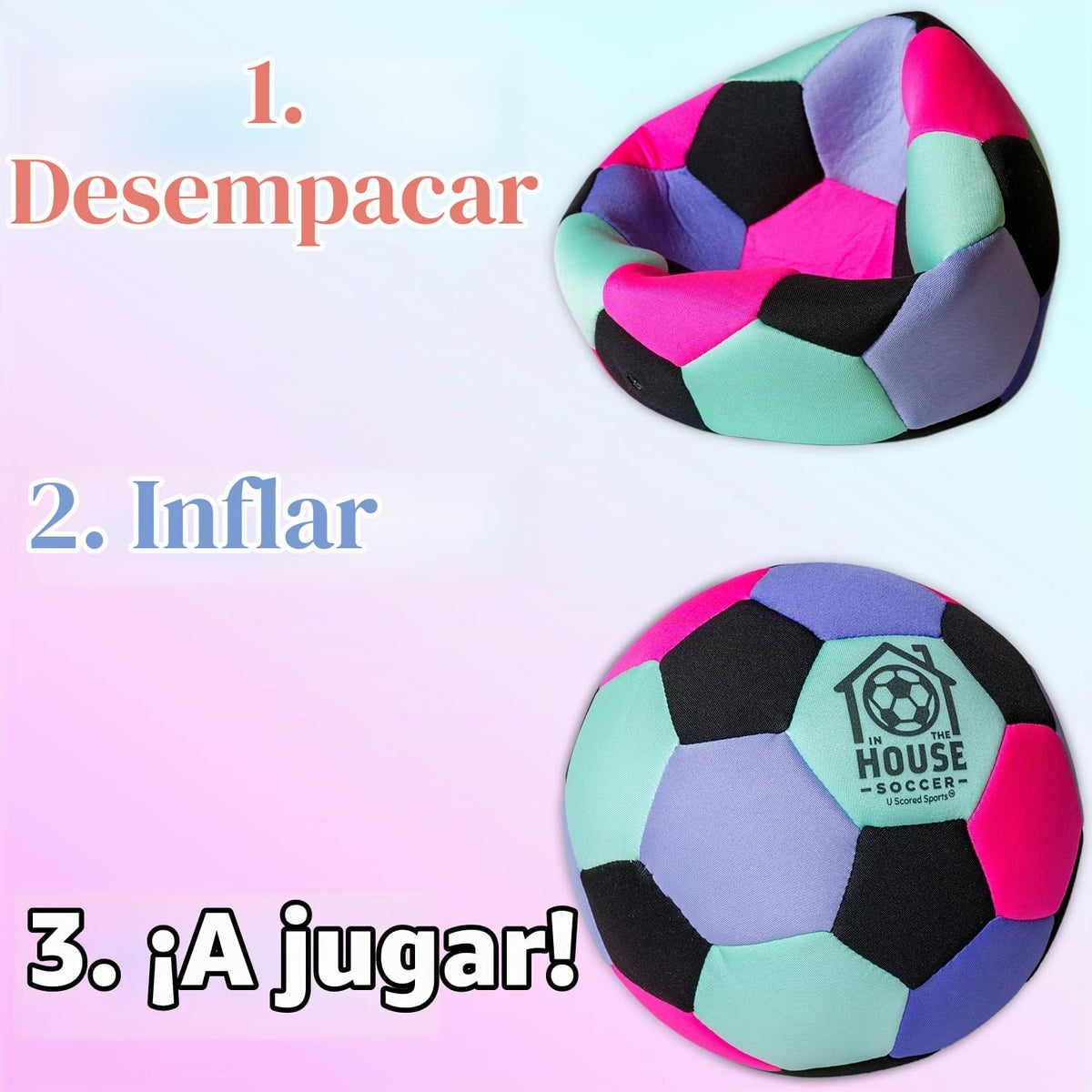 U Scored Sports in The House - Balón de fútbol acolchado tamaño 4 p...