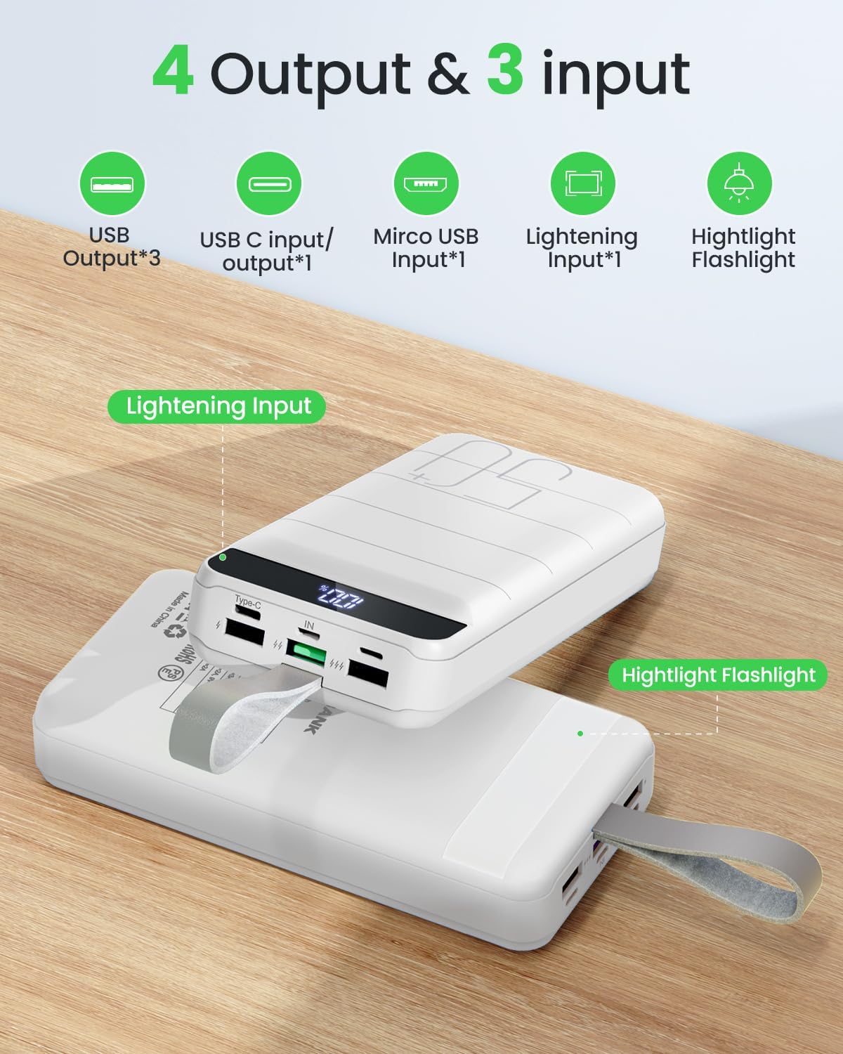 DAOLOT Banco de energía de carga rápida 50000mAh - 22.5W cargador p...
