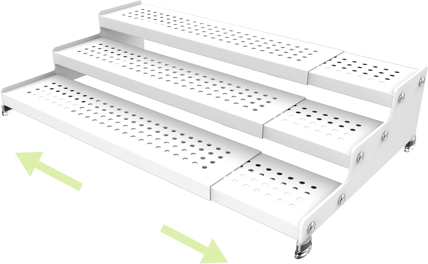 Zilvando Estante extensible de metal para especias de 3 niveles, bl...