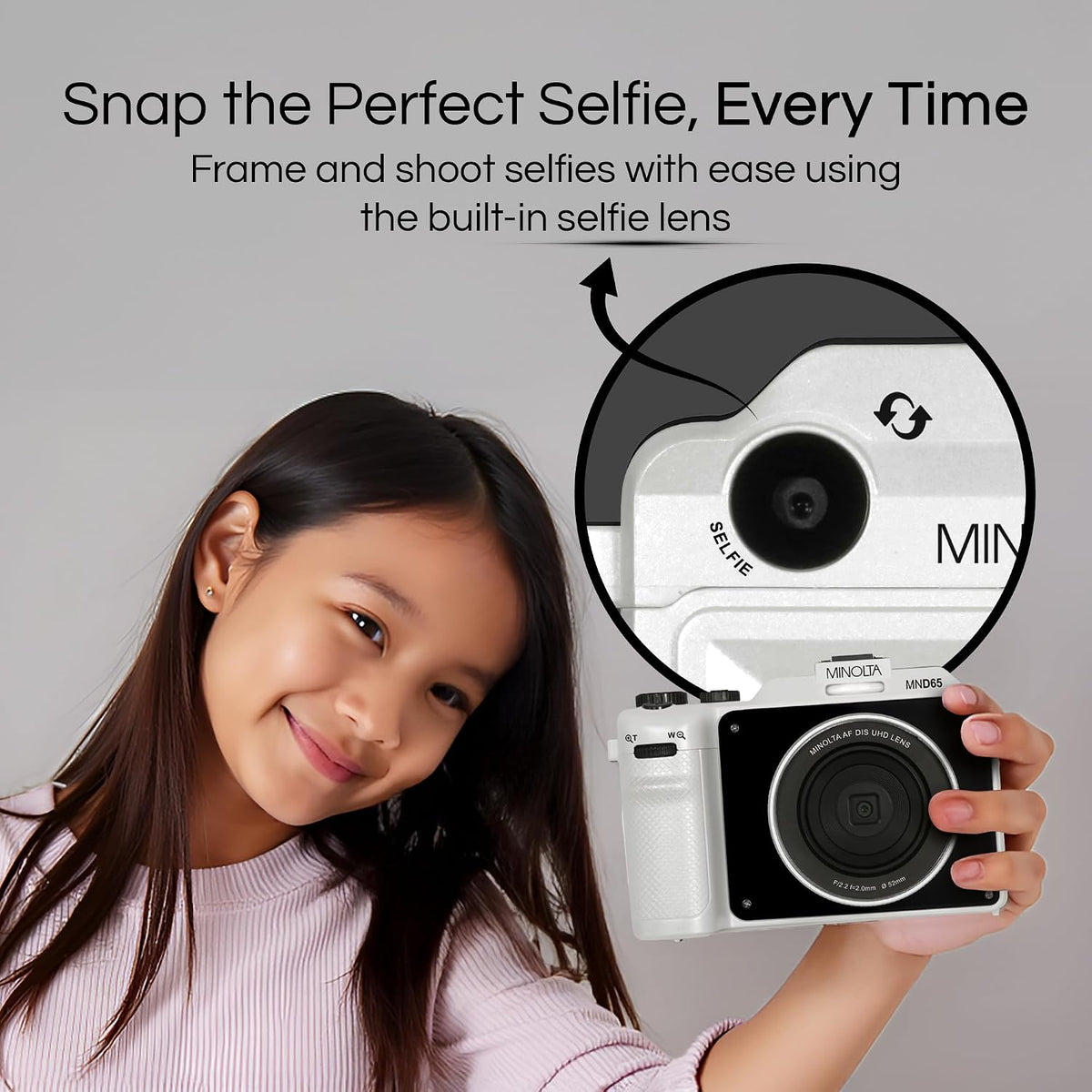 Minolta Cámara digital: fotos de 56MP, video 4K 60FPS, diseño selfi...