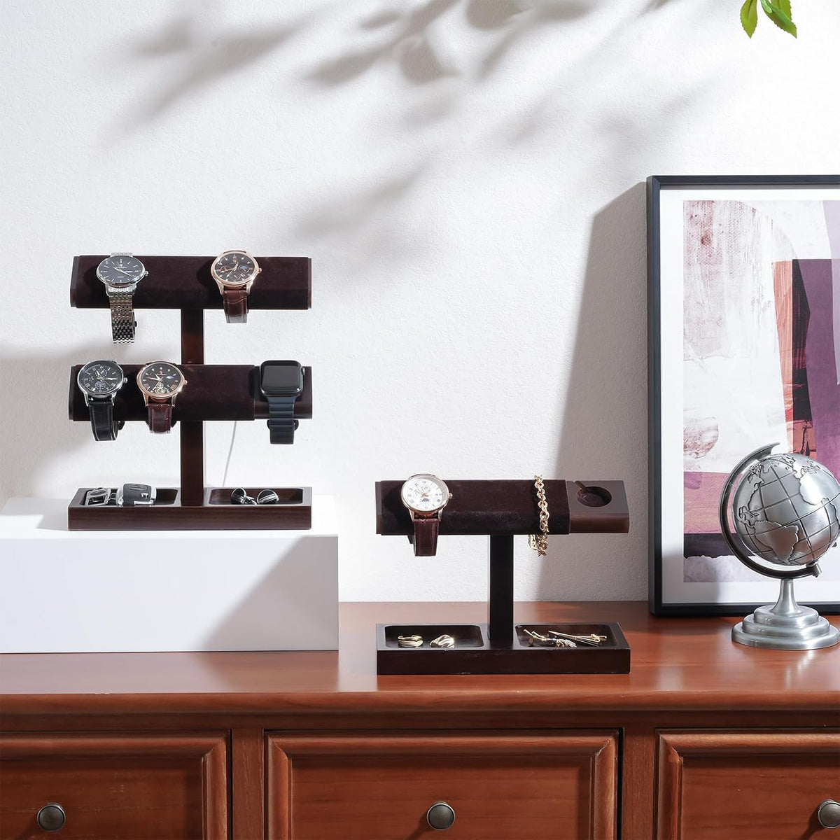 ProCase Soporte de exhibición de reloj de madera para hombres, torr...