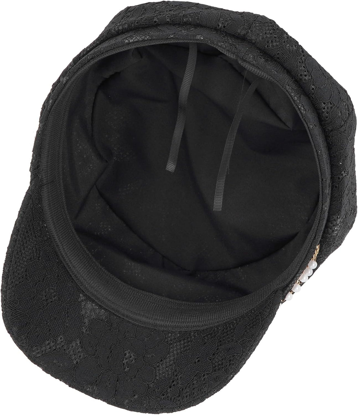 Mujer Cadena de Perlas Encaje Mezcla de Algodón Gorra Newsboy Viser...