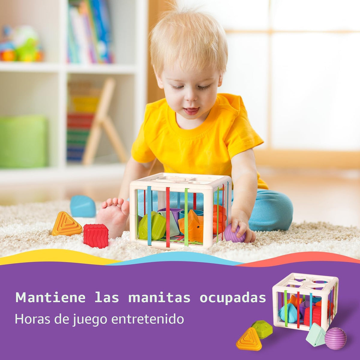 LiKee Juguetes Montessori para niños de 1 año y más, clasificador d...