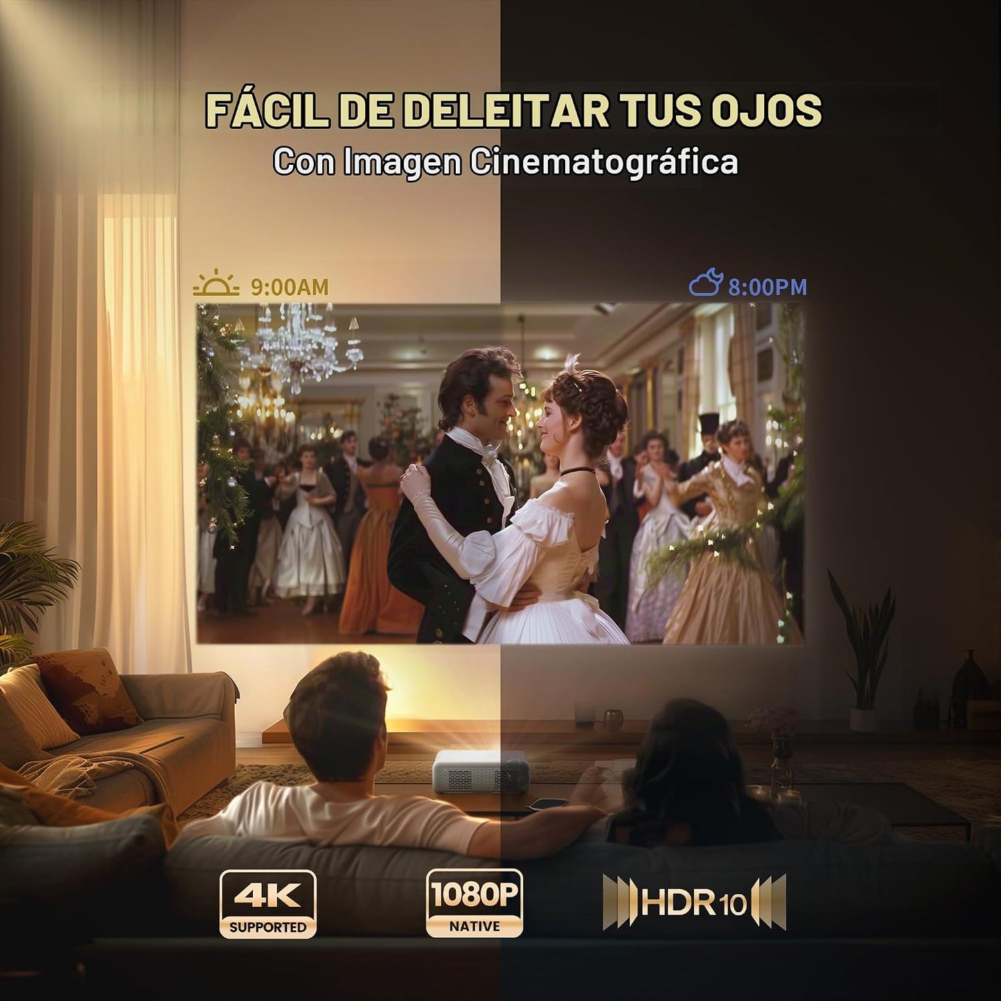 Aurzen EAZZE - Proyector inteligente D1 con WiFi y Bluetooth, licen...