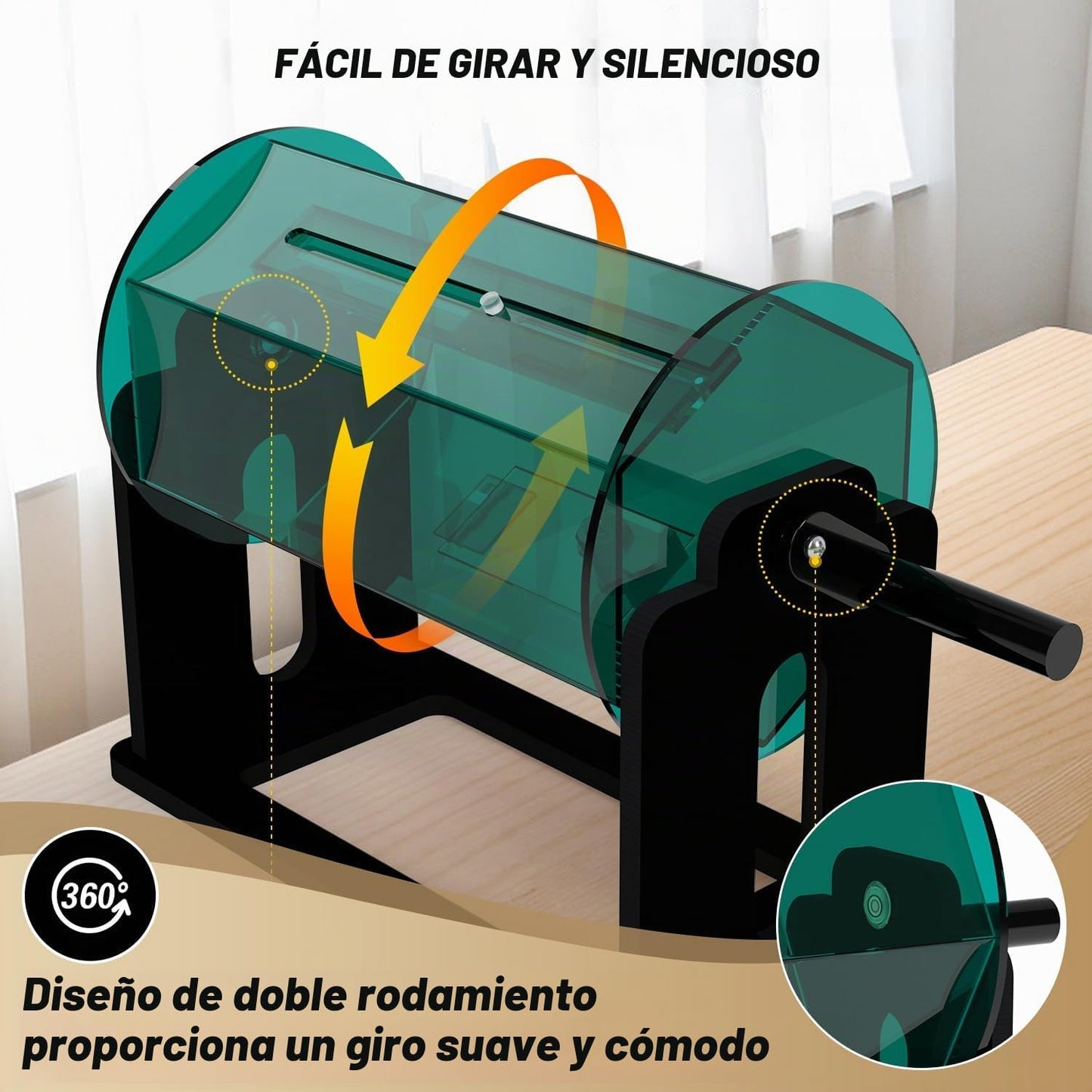 Spinner de tambor de boleto de rifa con mango de giro silencioso pa...