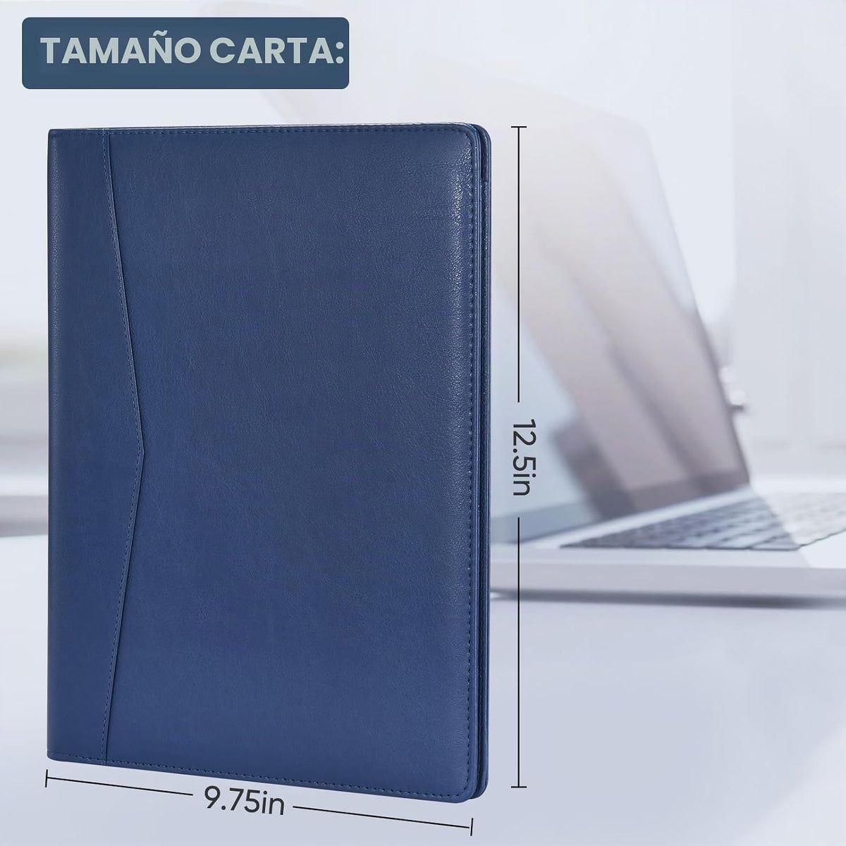 Pacific Mailer carpeta portafolios de piel con cierre, organizador...