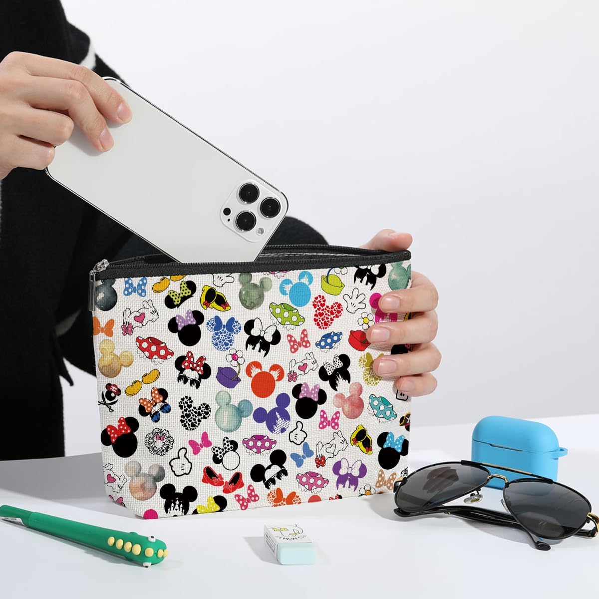Bolsa de maquillaje de ratón de dibujos animados lindo bolsa de cos...