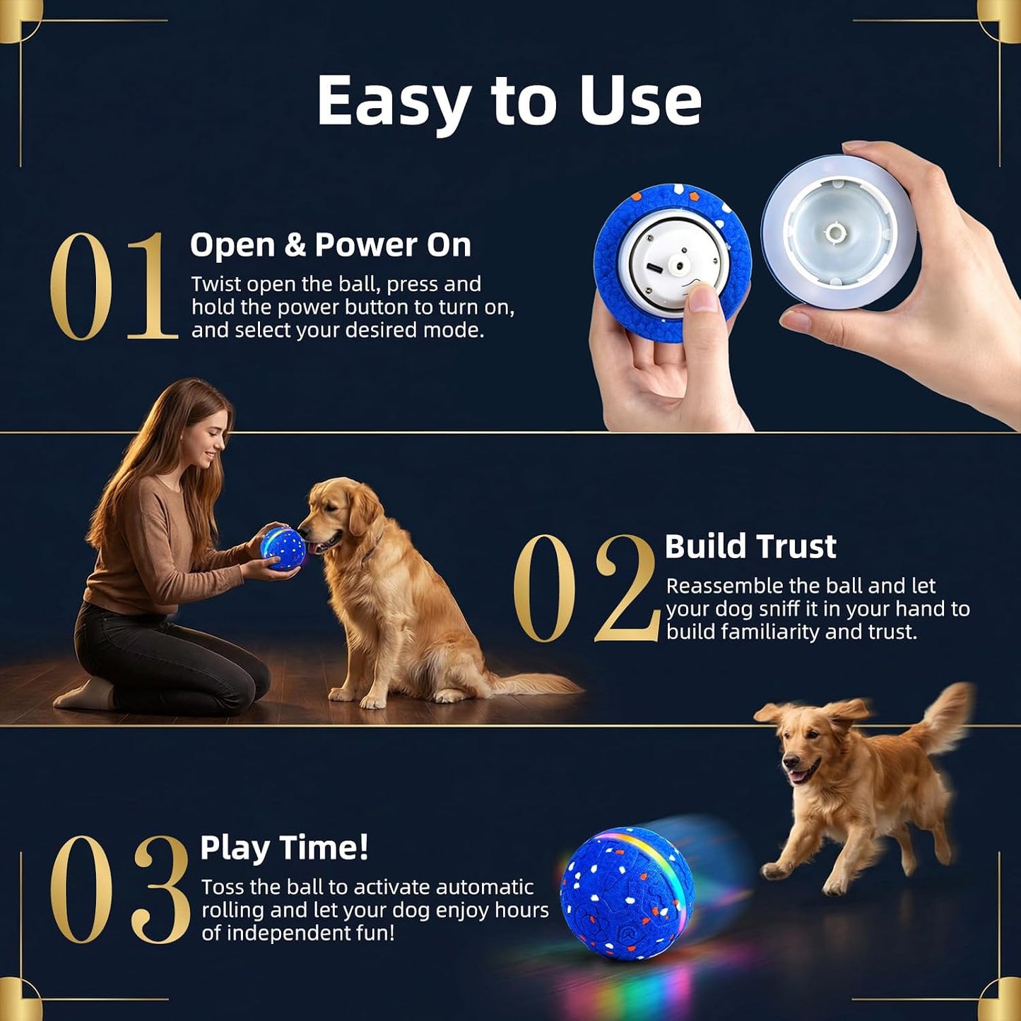 Juguete interactivo con pelota para perros [recién actualizado], 3...