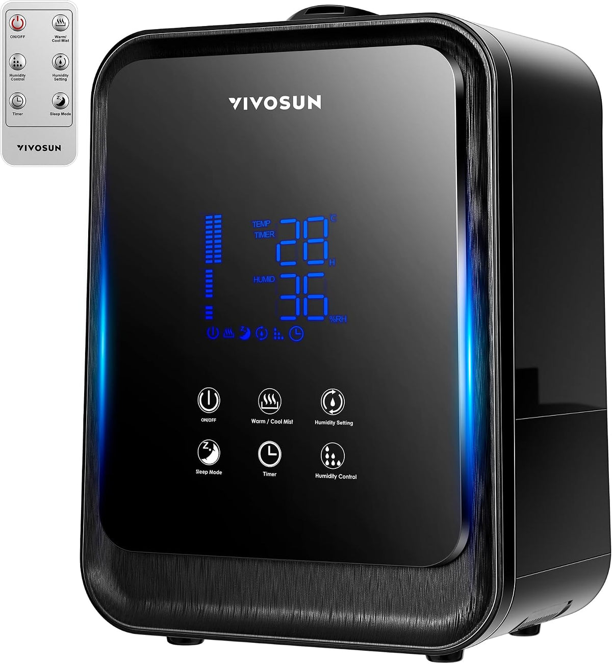 VIVOSUN Humidificador ultrasónico de niebla fría y cálida 2 en 1 de...