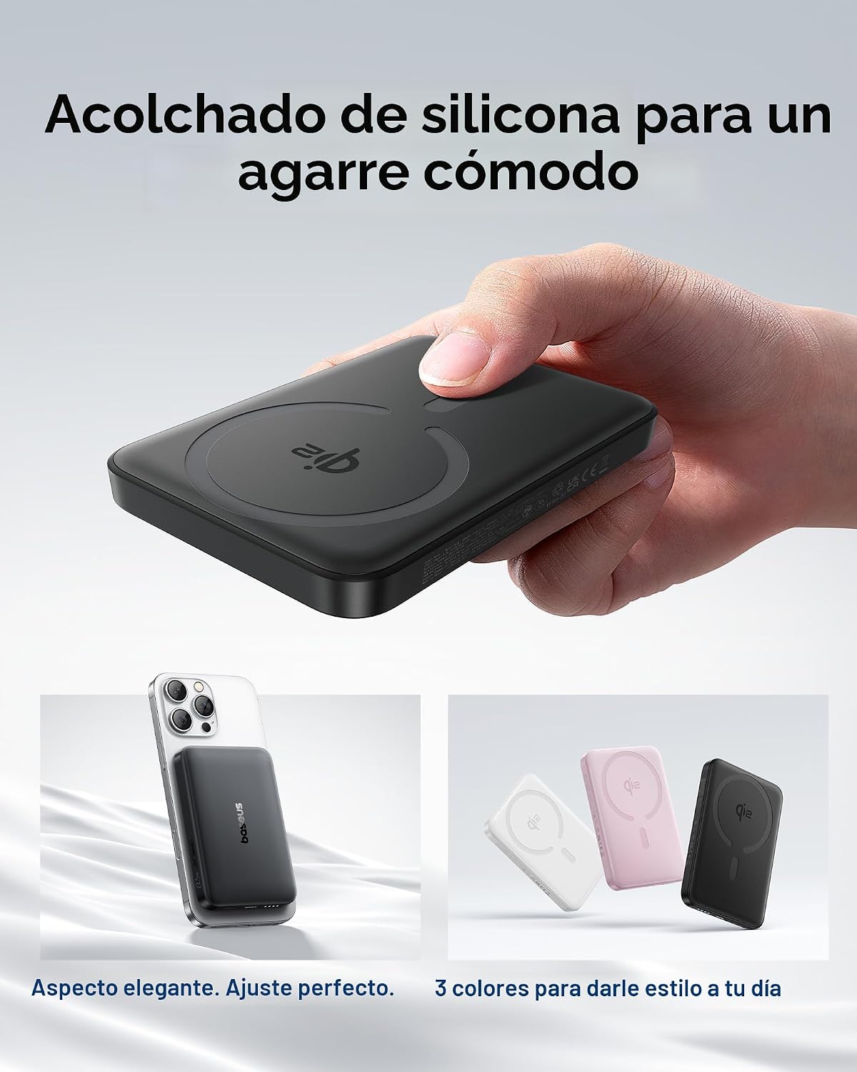 Baseus Cargador Portátil para MagSafe, Certificado Qi2 15W Banco de...