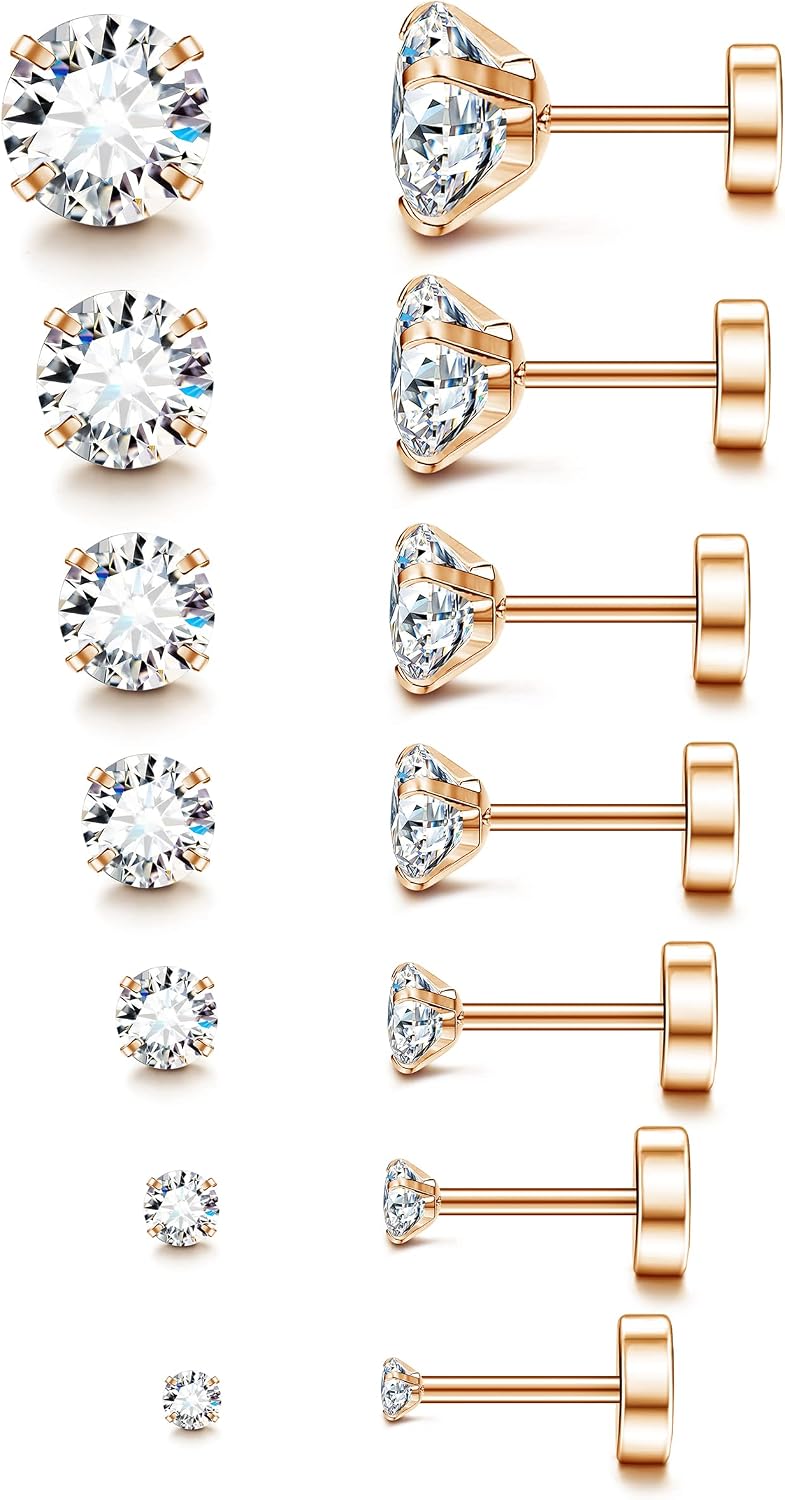 Fansilver Pendientes hipoalergénicos de 0.71 oz con parte trasera p...