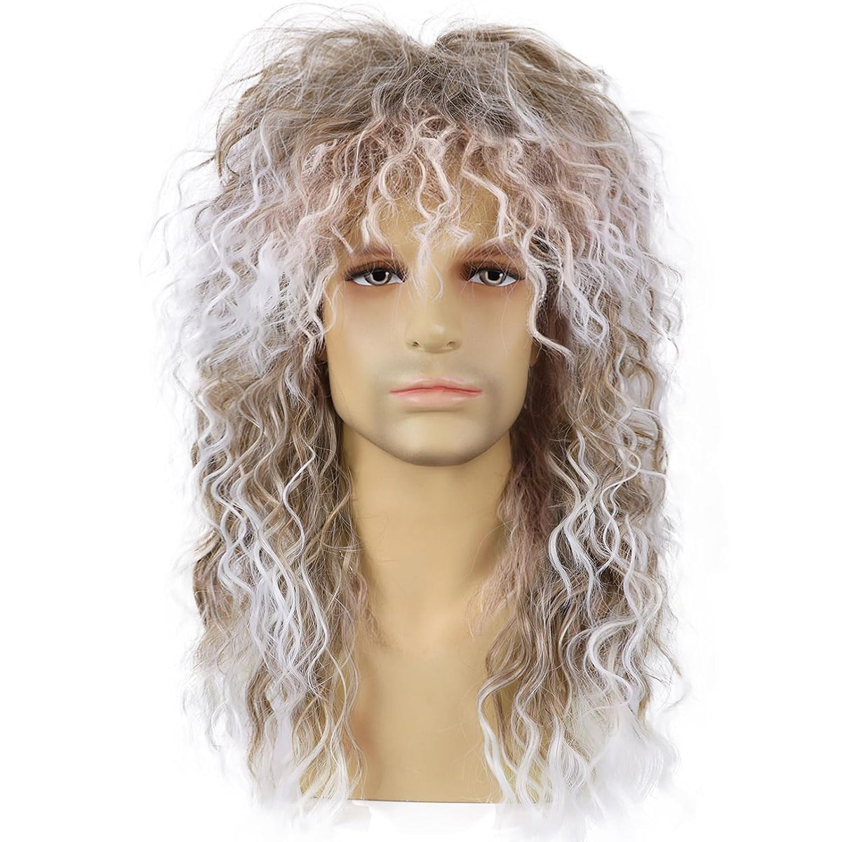 Guree Hair Peluca de salmonete rockero de los años 80 para hombres...