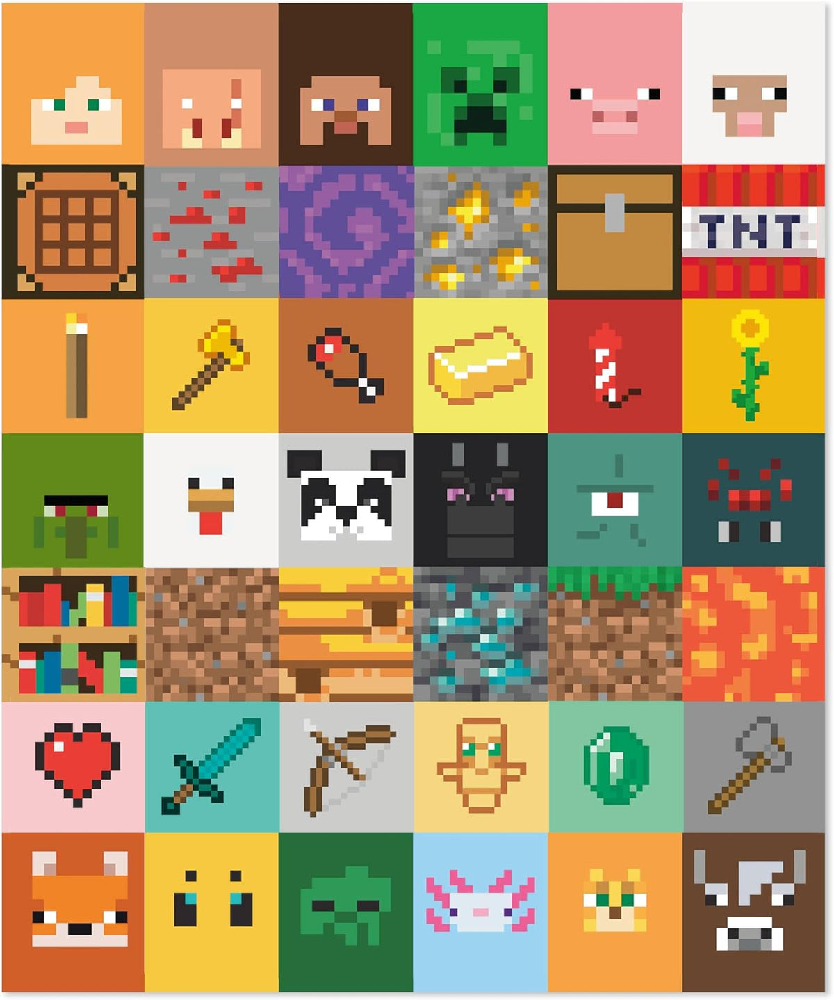 Hallmark Manta Minecraft (iconos de videojuegos) 51 x 62 pulgadas |...
