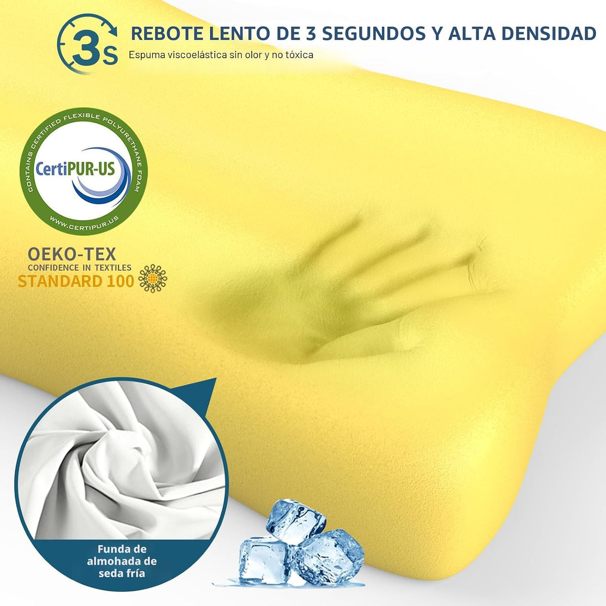 Almohada cervical para aliviar el dolor de cuello, almohadas de esp...
