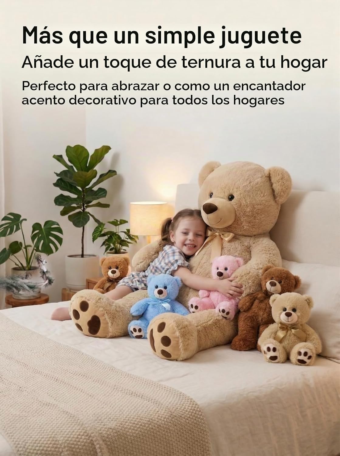 MaoGoLan 5 piezas de oso de peluche grande con 4 bebés, 41 pulgadas...