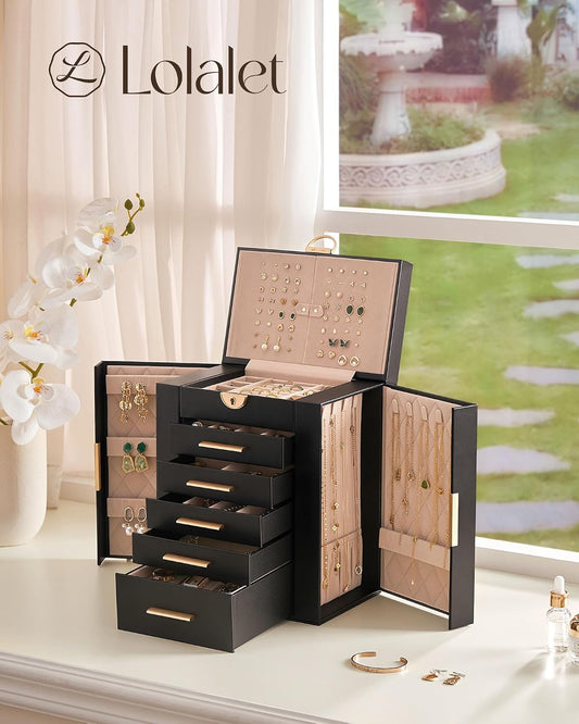Lolalet Joyero organizador grande para mujer, organizador de joyas...