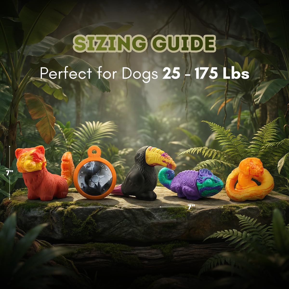 Happy PowerFlex Jungle Trek - Juguetes masticables para perros, jue...