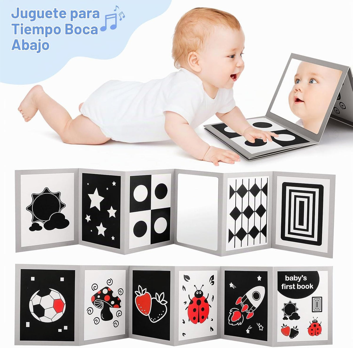 Flyxingxia Juguetes sensoriales para bebés de alto contraste para r...