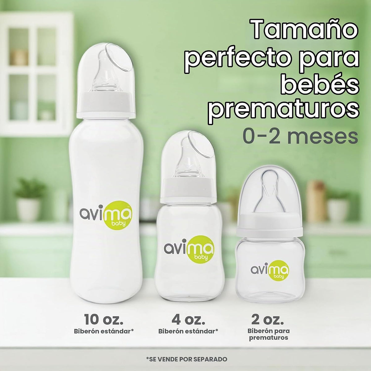 Avima Biberón anticólico prematuro con pezón de flujo extra lento (...