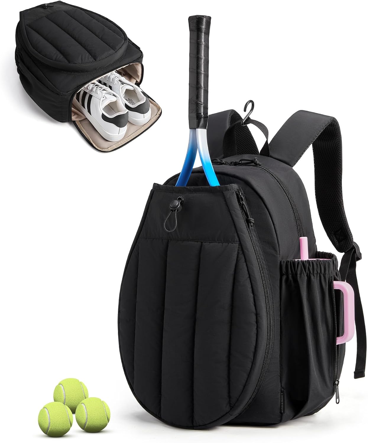 BAGSMART Bolsa de gimnasio de tenis para mujer, mochila acolchada p...