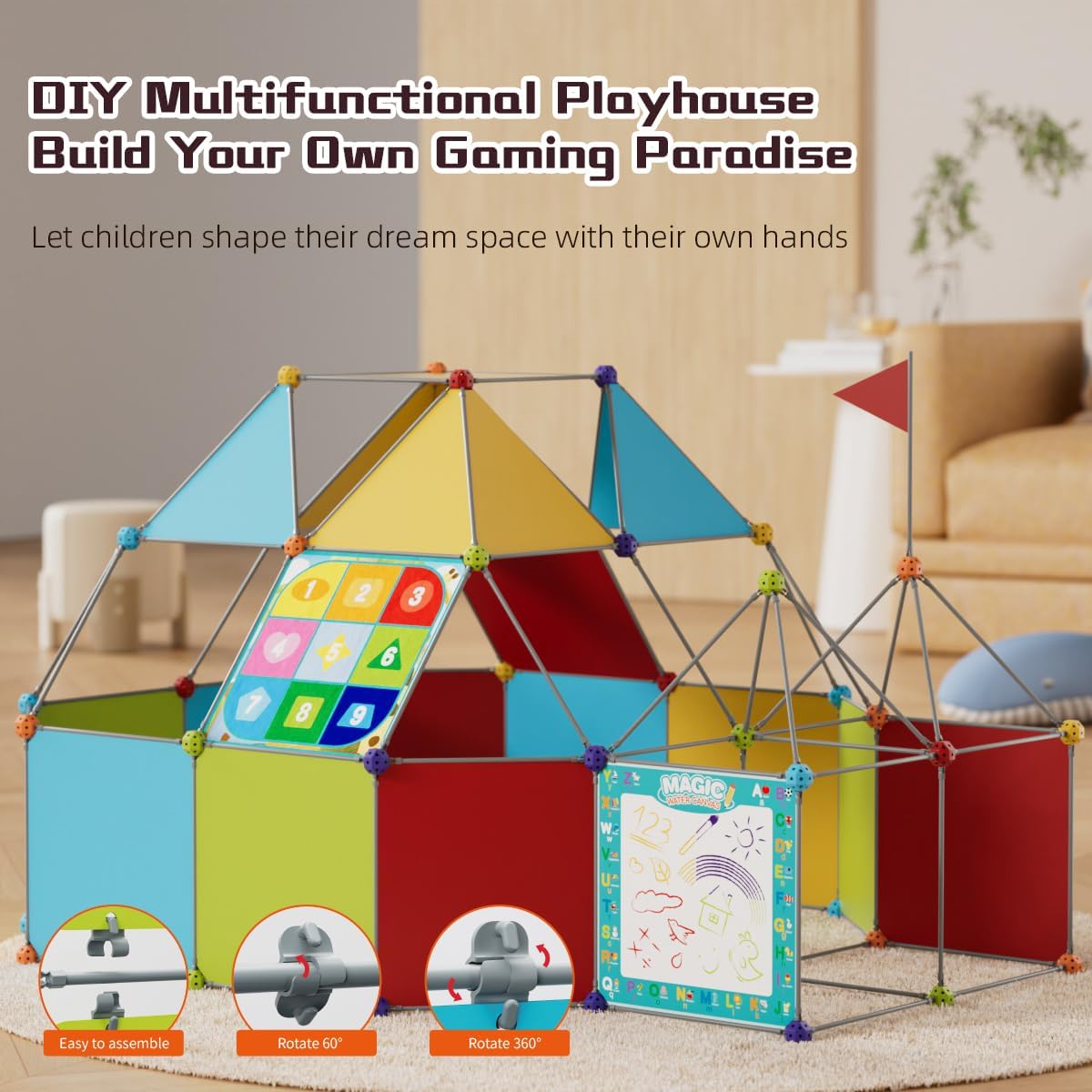 Kit de casa de juegos de construcción para niños, juguete de constr...