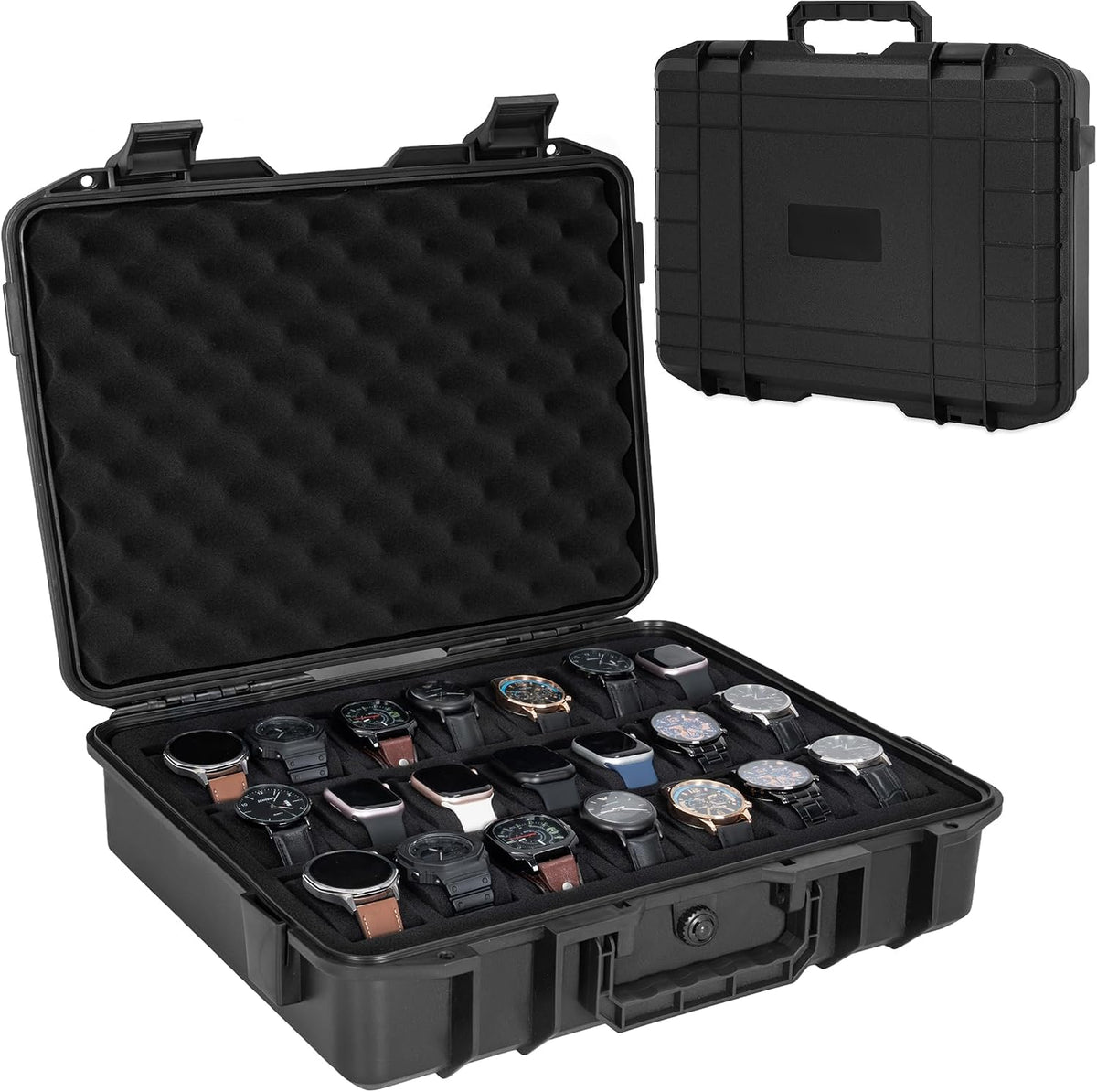 FREEAMG Estuche de viaje para reloj con 21 ranuras para hombres, ca...