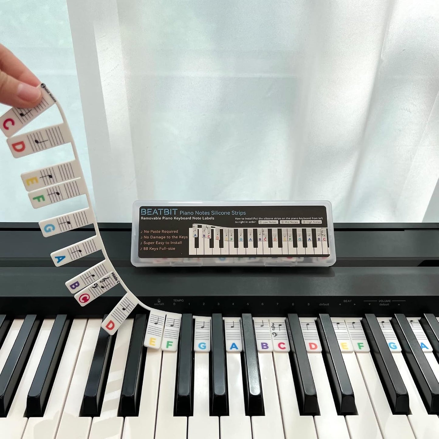 BEATBIT Guía de notas de piano para principiantes, extraíble, arcoí...