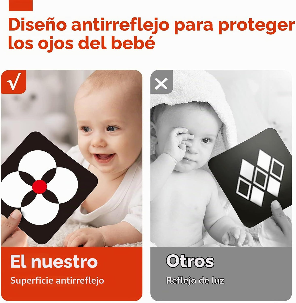 hahaland Tarjetas didácticas para bebés de alto contraste, tarjetas...
