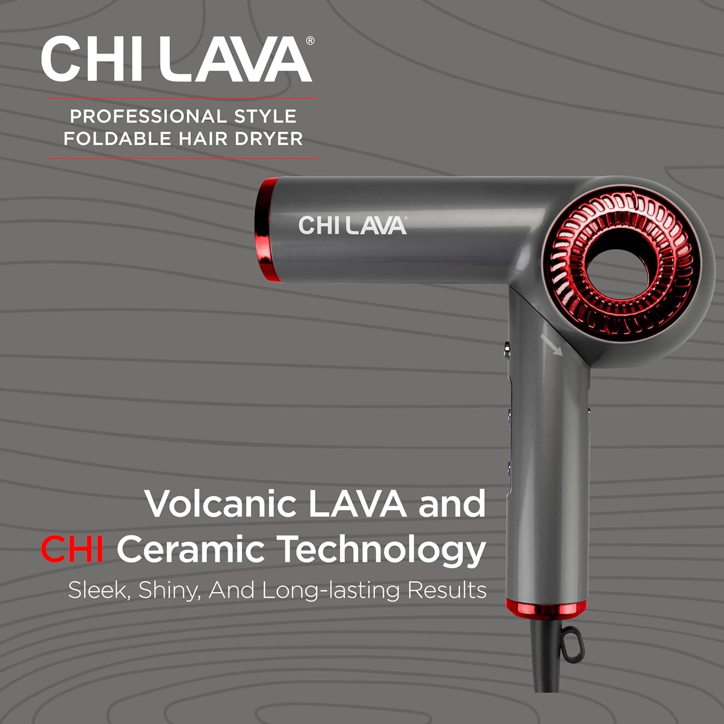 CHI Secador de pelo con motor sin escobillas de lava, diseño plegab...