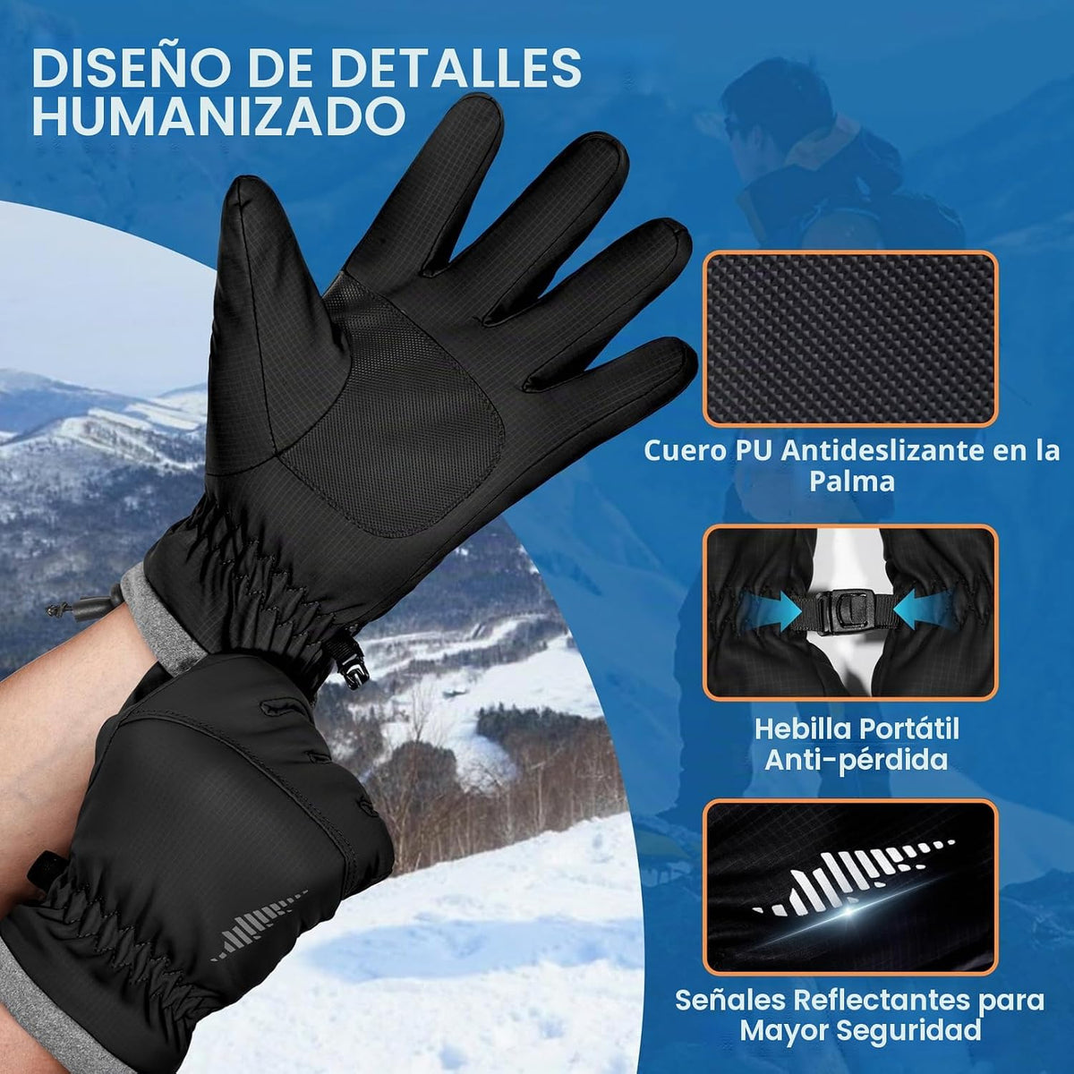 Guantes de invierno impermeables y cálidos SIMARI con dedos táctile...