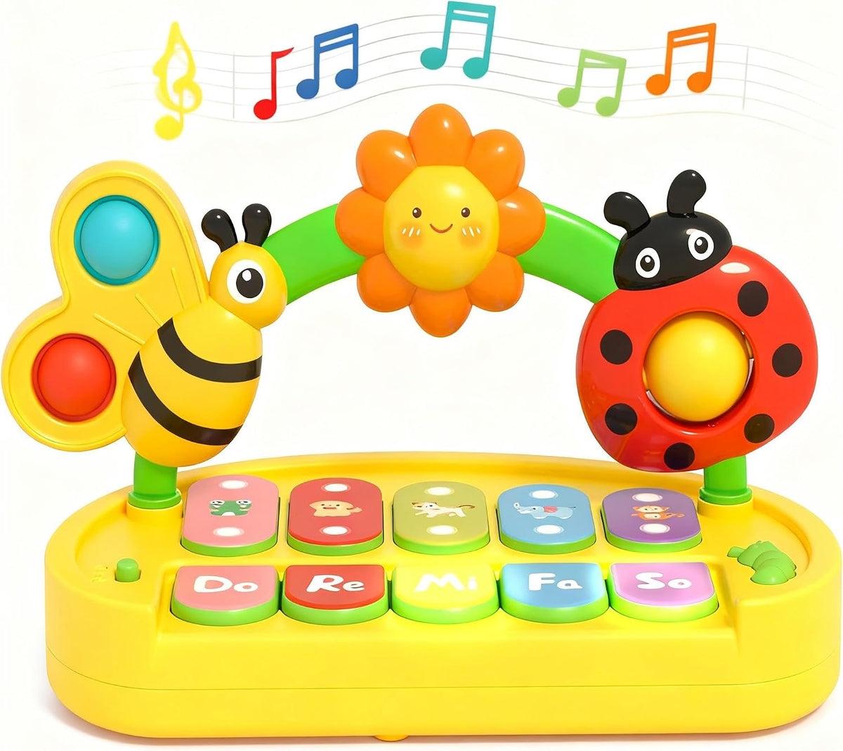 GeeKiPrime Juguetes del piano del bebé 6-12 meses, iluminan el tecl...