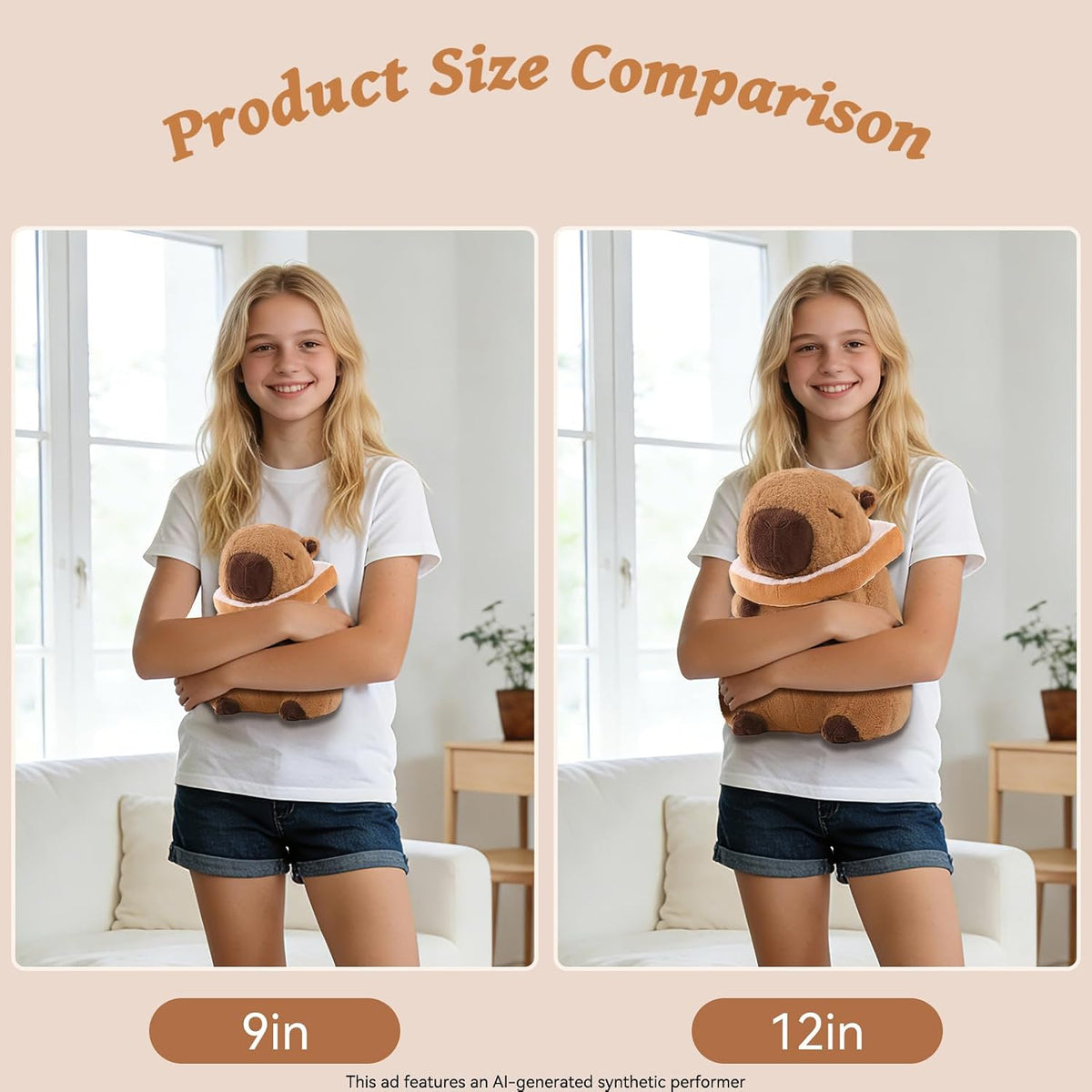 SHINUOER Lindo peluche de Capibara con tostadas de 9 pulgadas | Cap...