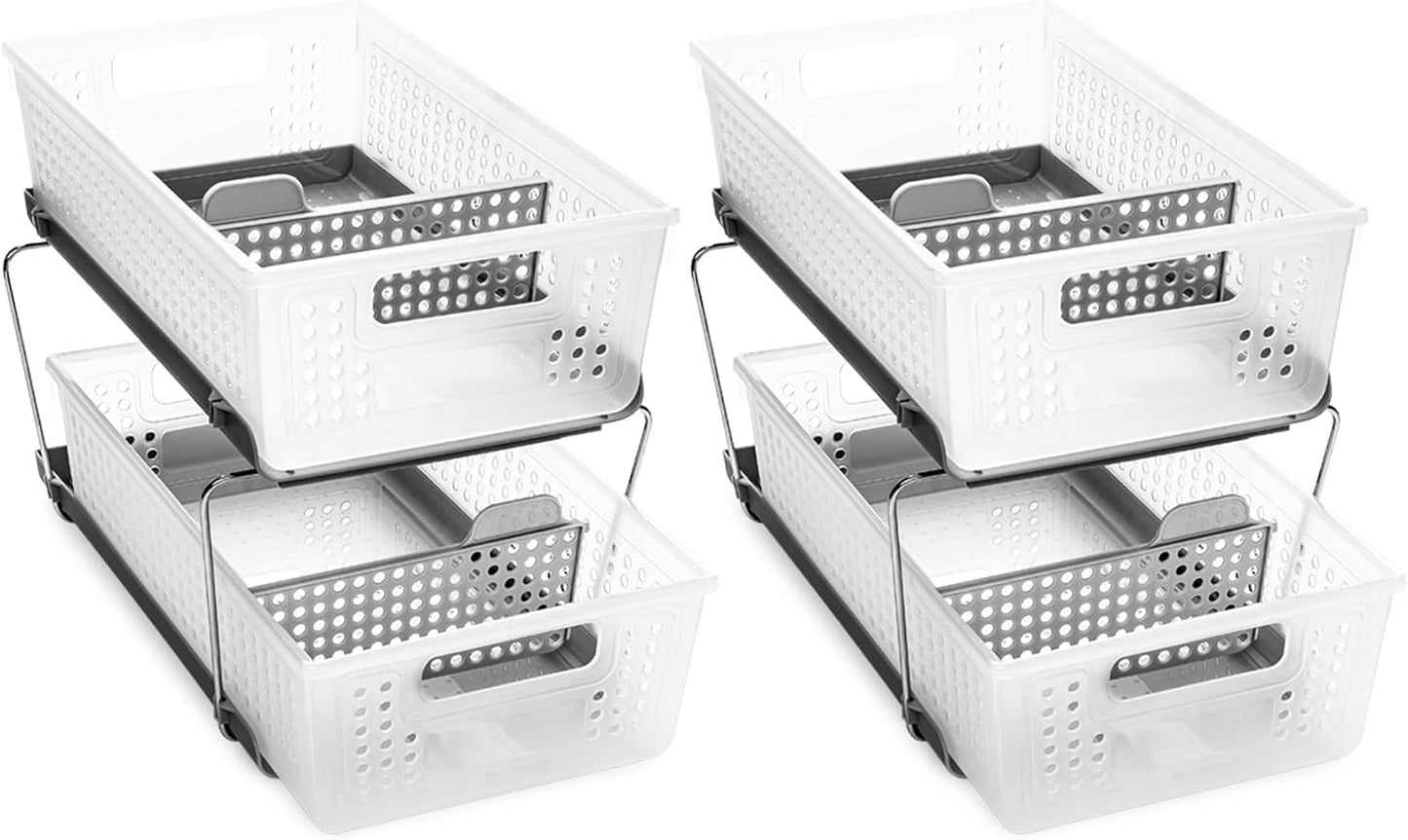 madesmart - Organizador apilable de dos niveles con divisores y jue...