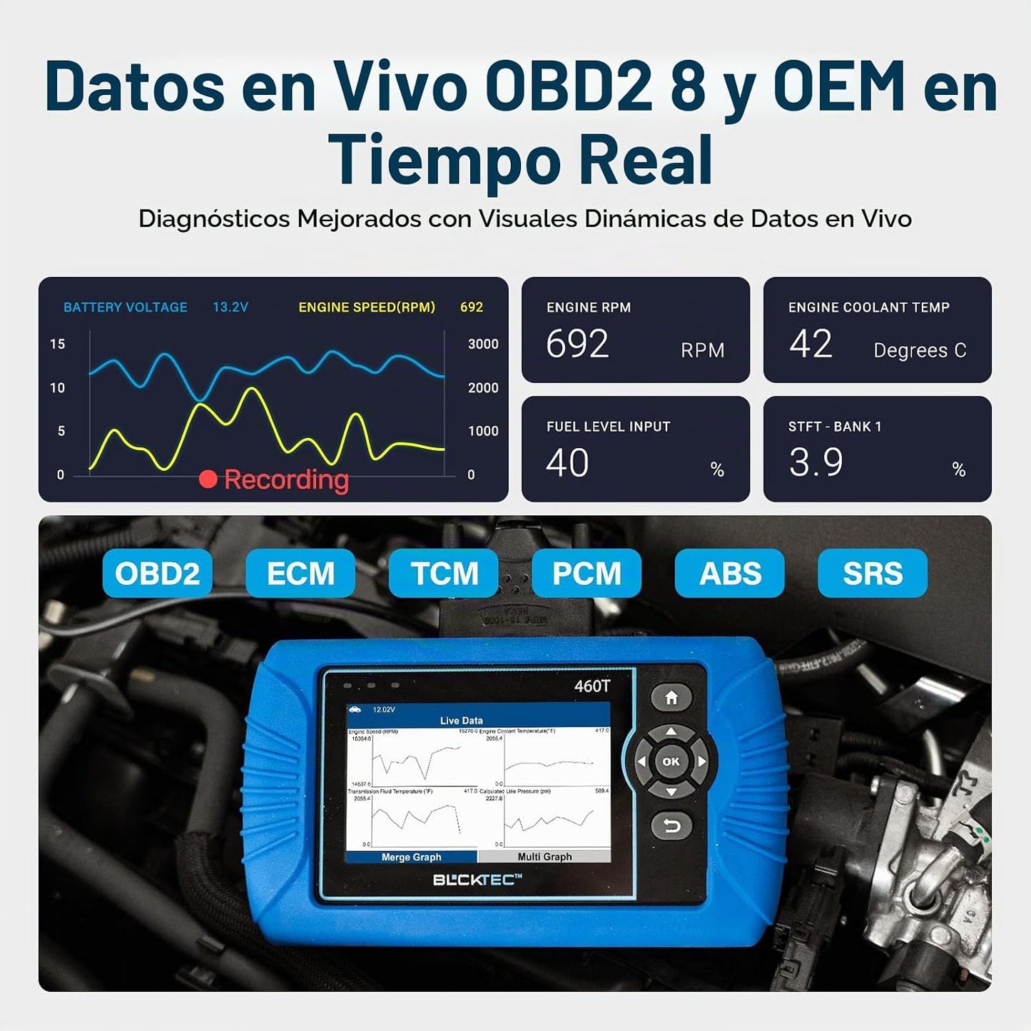BLCKTEC 460T OBD2 - Lector de códigos de escáner para coche, herram...