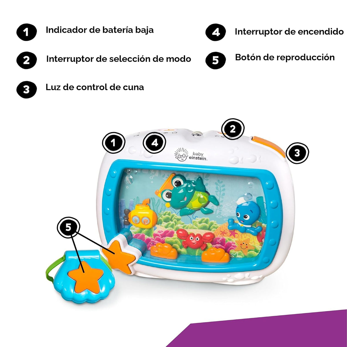 Baby Einstein Sea Dreams - Calmante de juguete con control remoto,...
